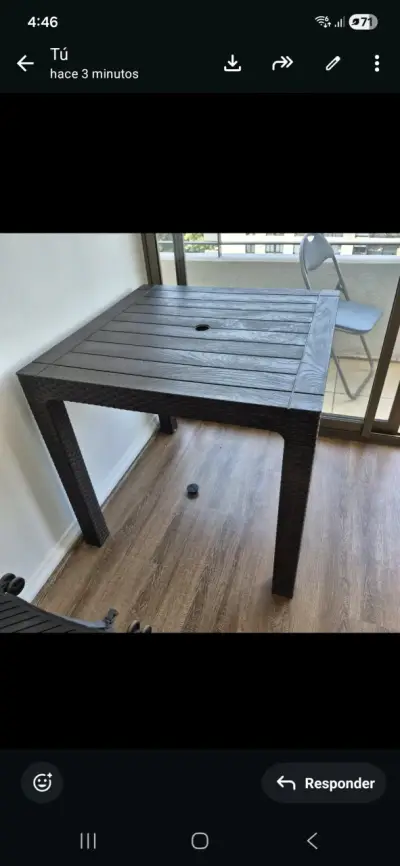 Mesa de jardín de ratán sintético - miniatura 2