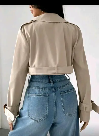 Chaqueta beige corta - miniatura 1