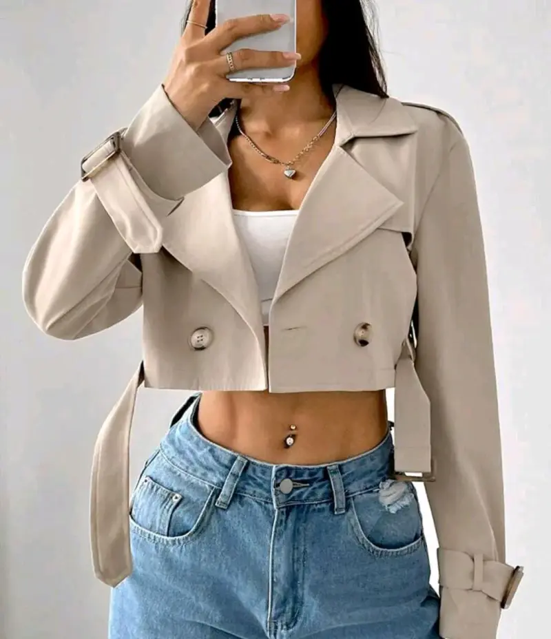 Chaqueta beige corta - 2