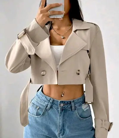 Chaqueta beige corta - miniatura 2