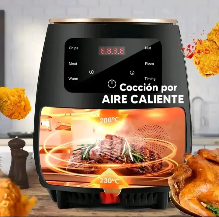 Freidora de aire negra dorada - 4