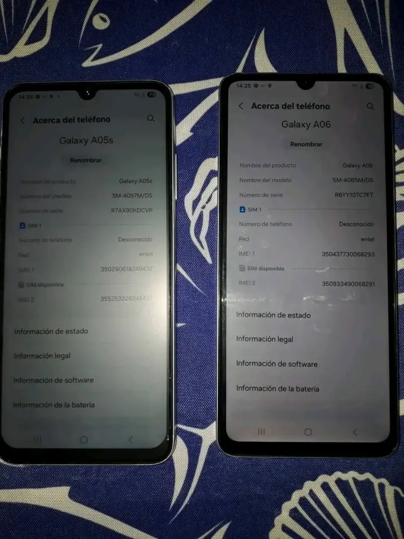 Samsung Galaxy A05s y A06