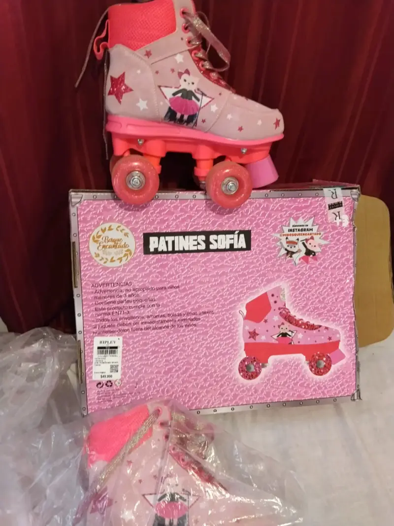 Patines Sofía rosados en caja - 3