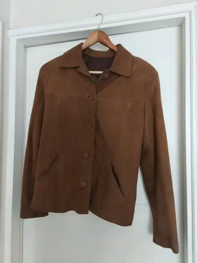 Chaqueta de gamuza marrón - miniatura 1