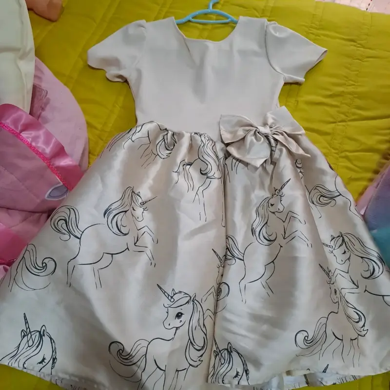 Vestido de niña con unicornios ropa de invierno - 1