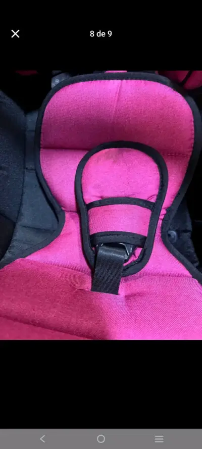 Asiento para auto bebé rosado y coche - miniatura 1