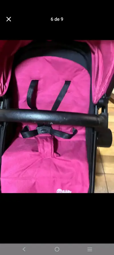 Asiento para auto bebé rosado y coche - miniatura 2