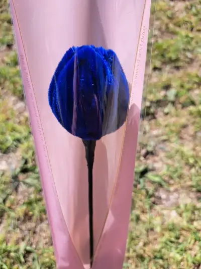 Flor artificial morada con mensaje - miniatura 4
