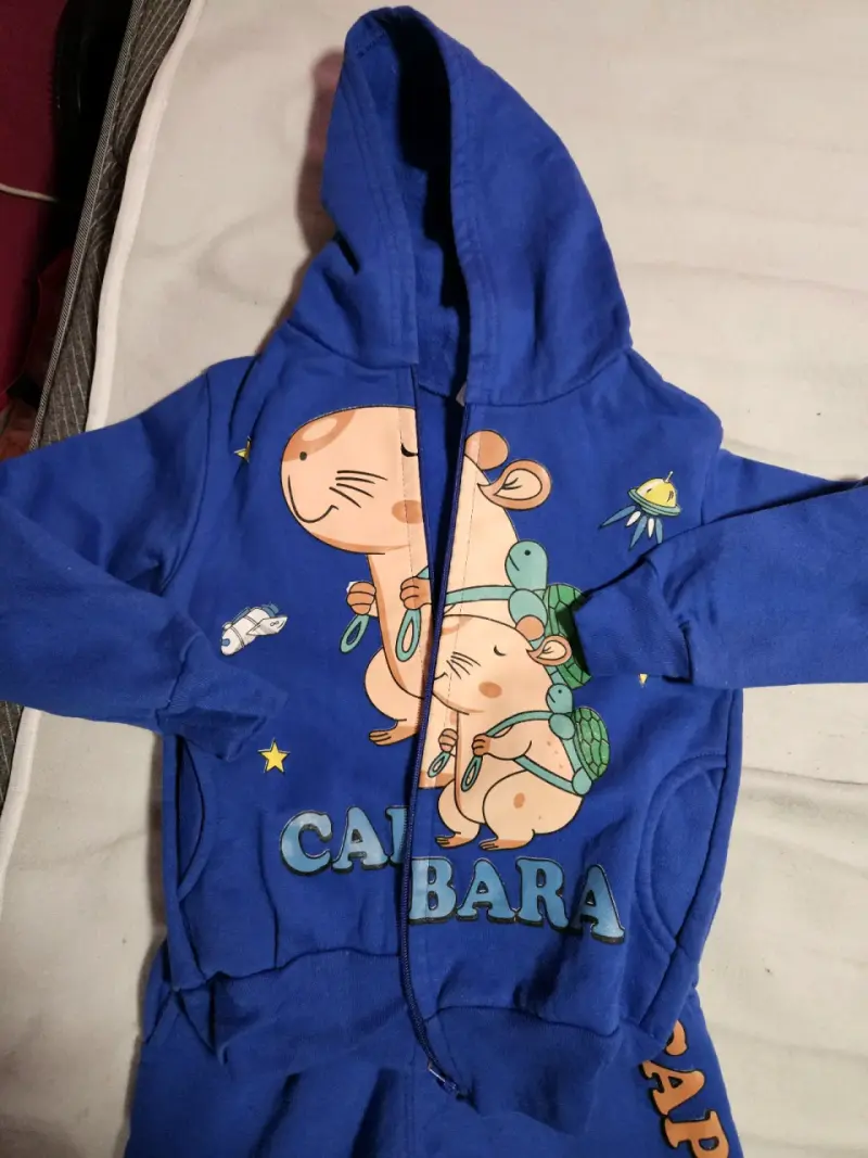 Conjunto buzo infantil capibara azul