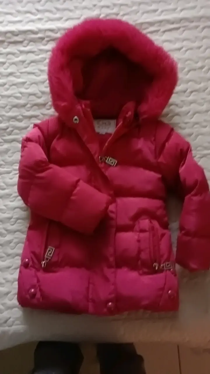 Chaqueta de abrigo infantil fucsia - 1