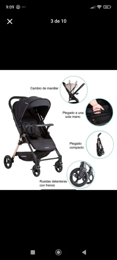 Coche para bebé Bebesit negro - miniatura 3