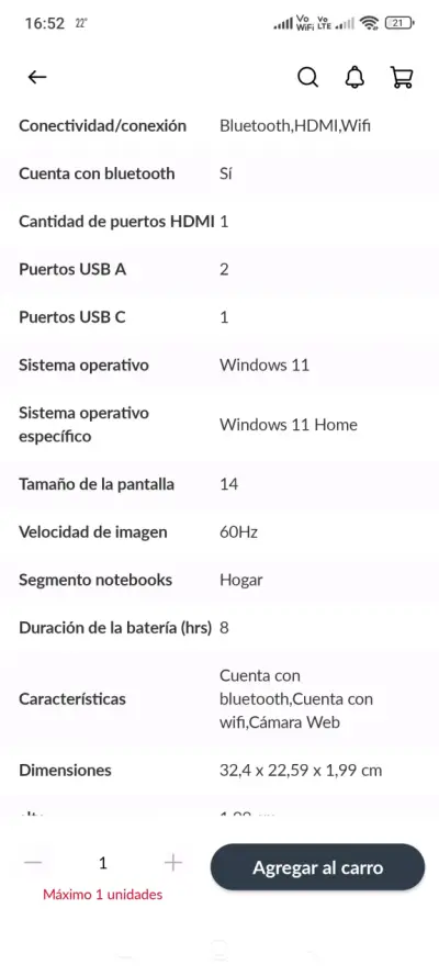Notebook HP gris - miniatura 6