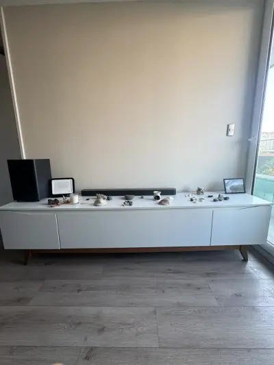 Mueble TV minimalista blanco 2,20m - miniatura 1