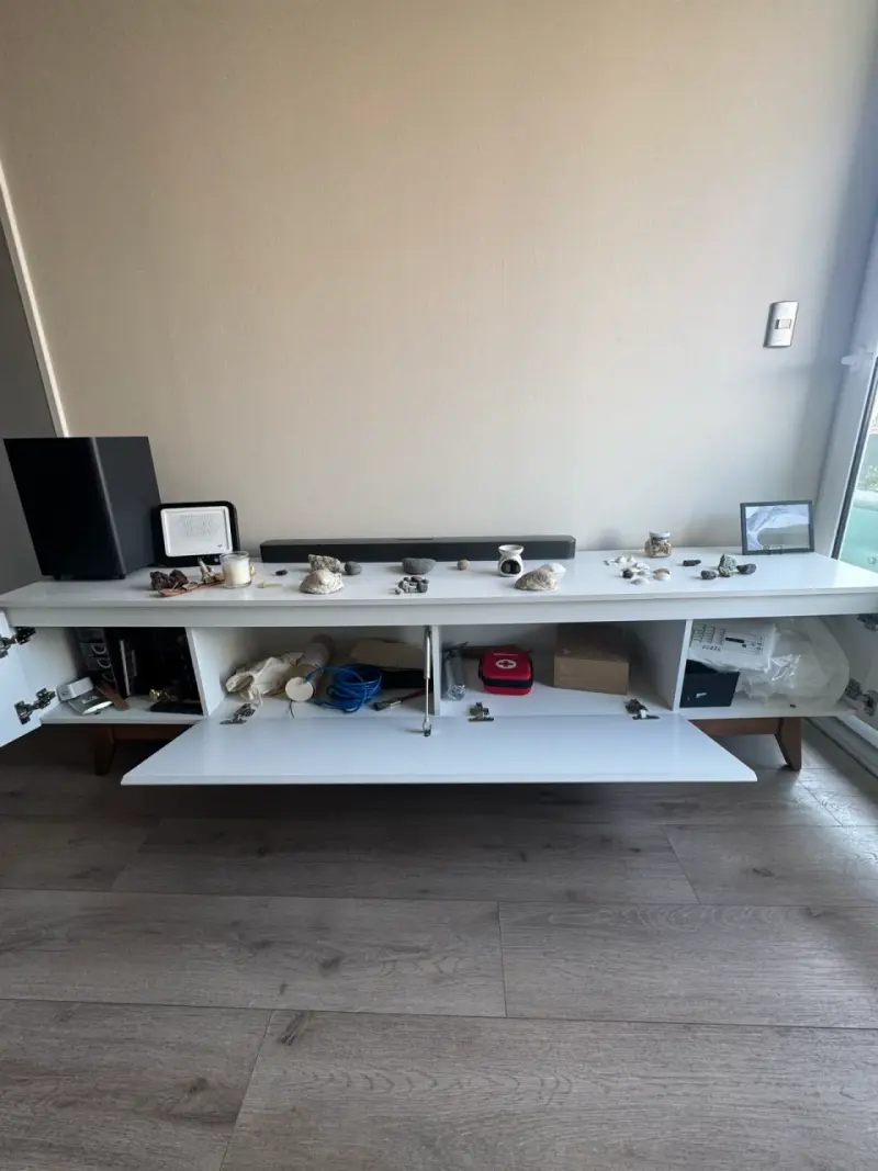 Mueble TV minimalista blanco 2,20m - 4