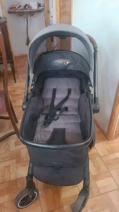 Coche de bebé plegable gris babisec 360° - miniatura 1