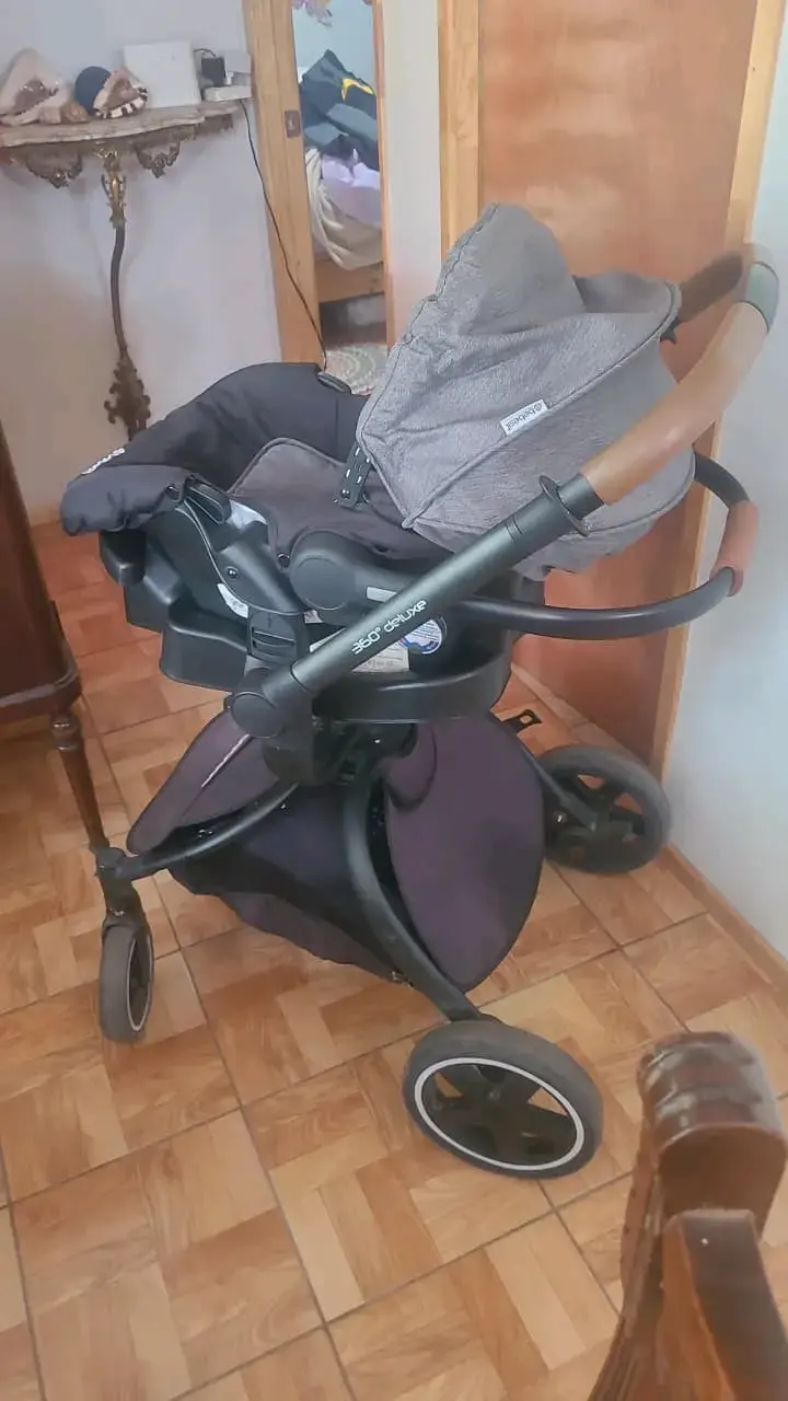 Coche de bebé plegable gris babisec 360° - 5
