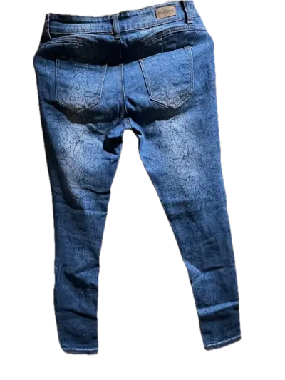 Jeans azul con estampado de flores - miniatura 2