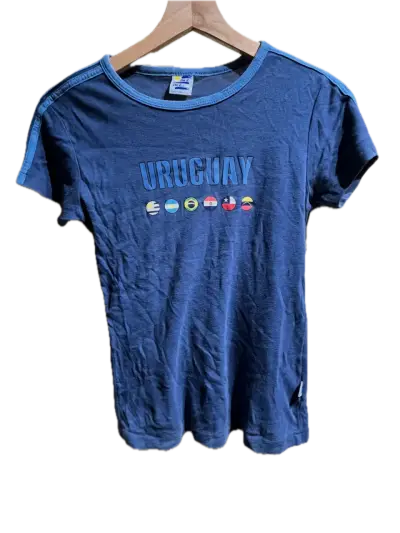 Polera azul Uruguay 100% Algodon - miniatura 1