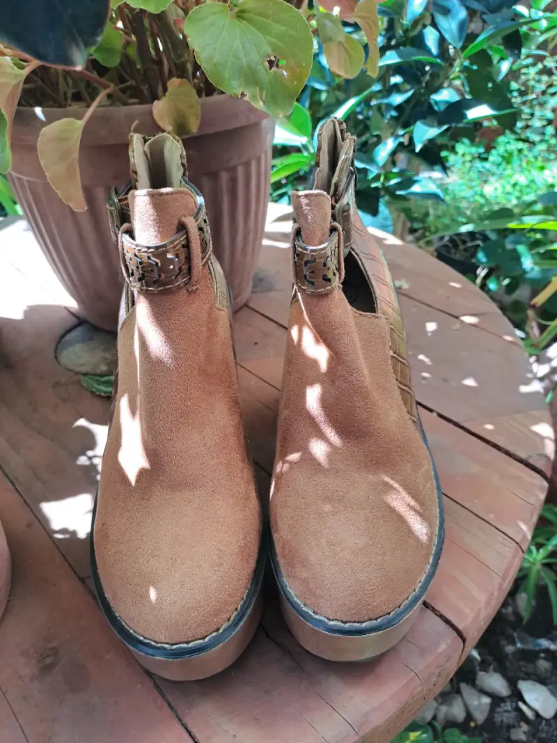 Botines de tacón camel - 2