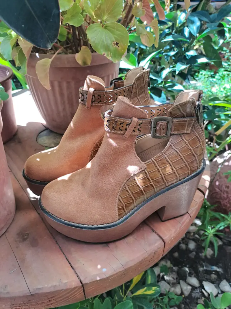 Botines de tacón camel - 3