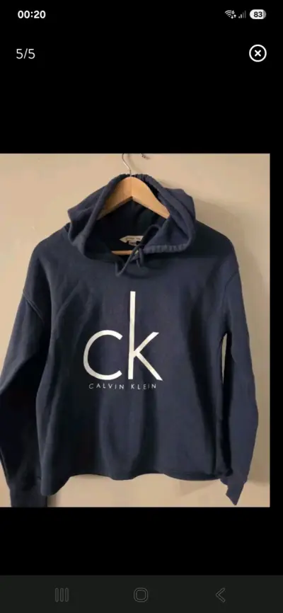 Polerón azul con capucha Calvin Klein - miniatura 1