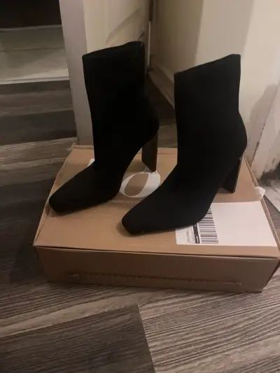 Botines negros de tacón alto Zara - miniatura 3