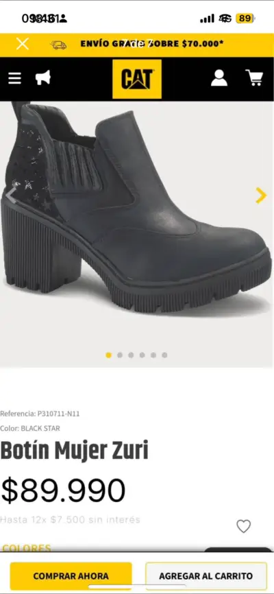 Botines de cuero negro, cat - miniatura 2