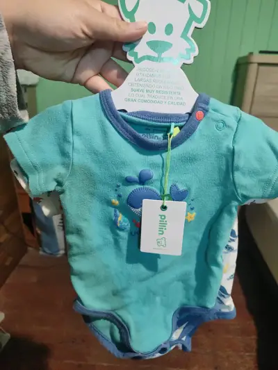 Pack de bodys bebé azul 9M Pillin - miniatura 4