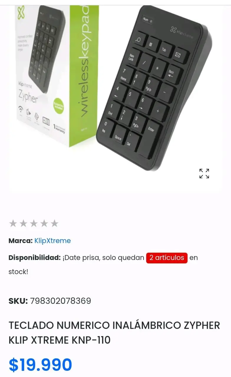 Teclado numérico inalámbrico KlipXtreme - 1