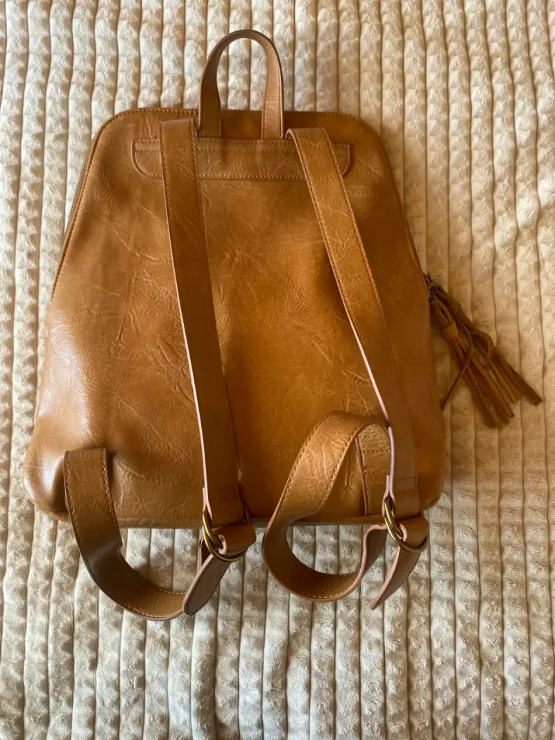 Mochila de cuero color camel - 2