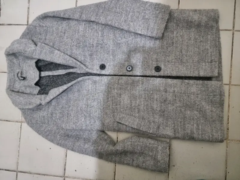 Abrigo gris de lana - 1
