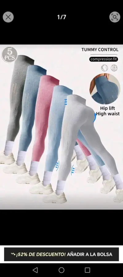 Leggings deportivos grises para mujer - miniatura 5