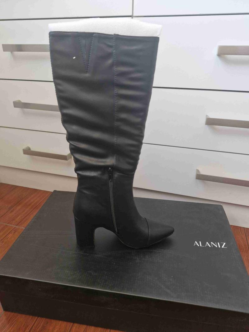 Bota arruga de cuerina negro - 2