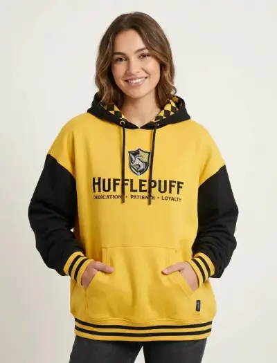 NUEVO: Polerón Harry Potter Hufflepuff Bordado - miniatura 3