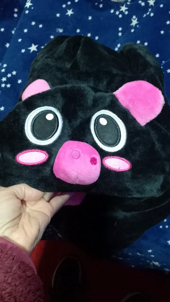 Disfraz de cerdo negro y rosado - 2
