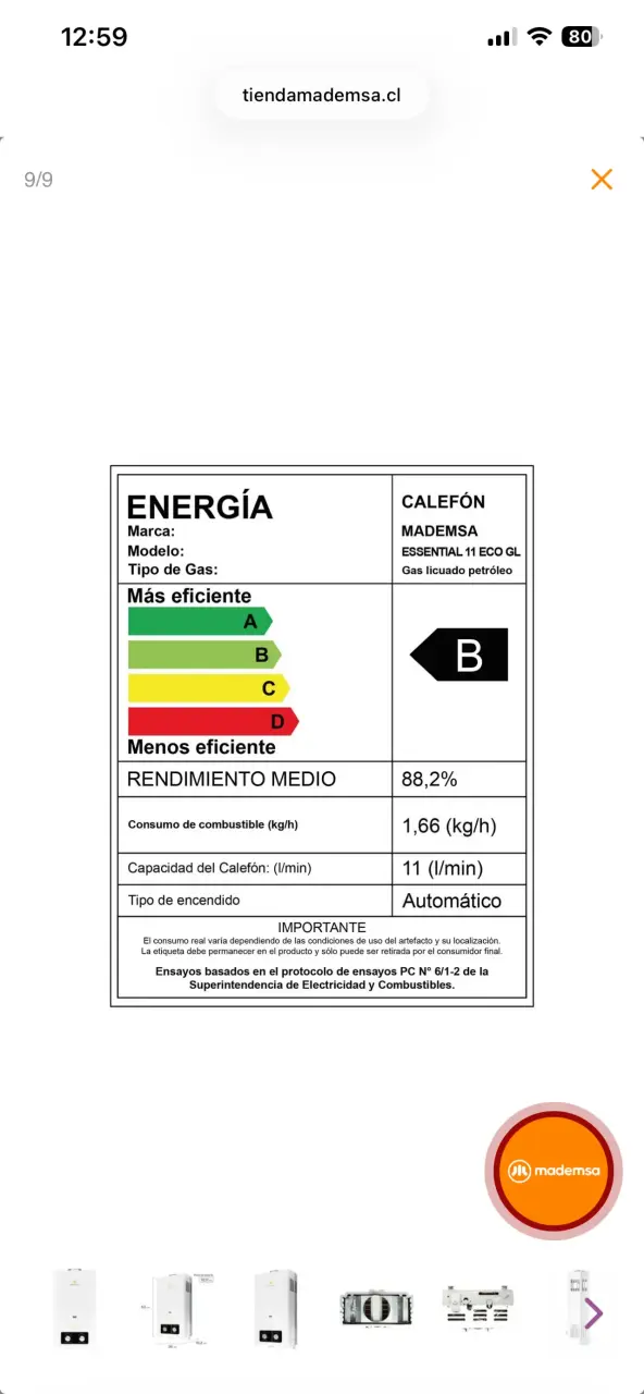 Calefón Mademsa Essential 11L - 3