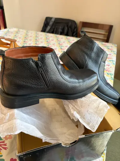 Botines de cuero negro con cierre - miniatura 1