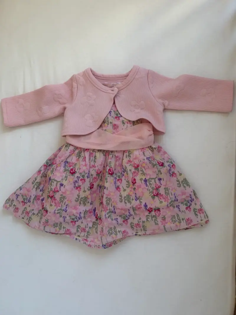 Vestido floral de bebé con bolero - 1