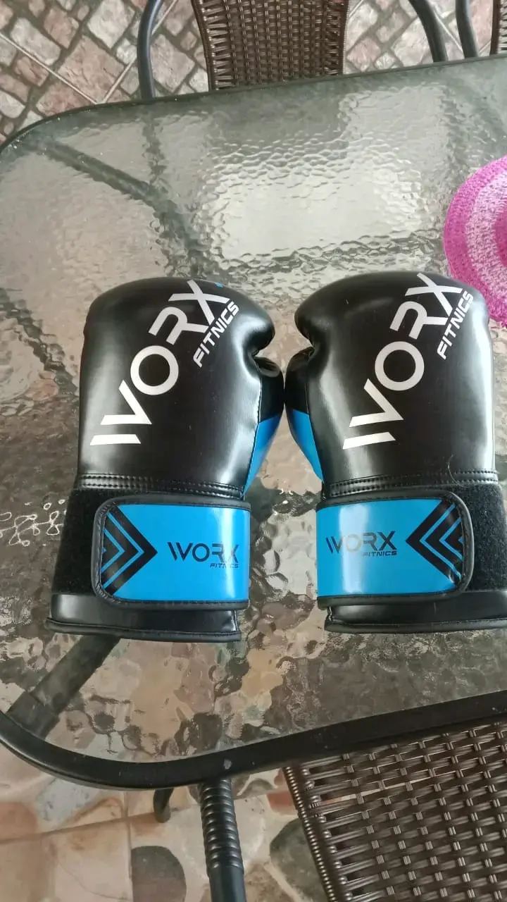Guantes de boxeo Worx negros y azules - 1