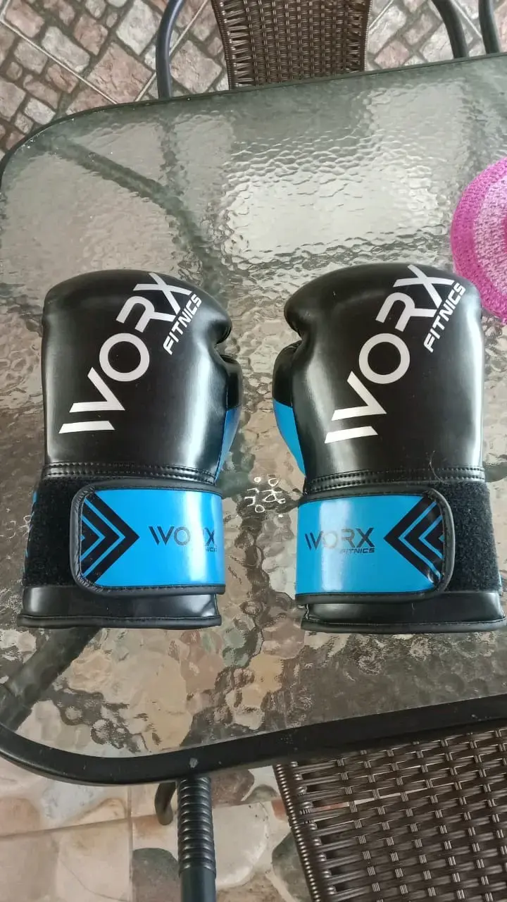 Guantes de boxeo Worx negros y azules - 2