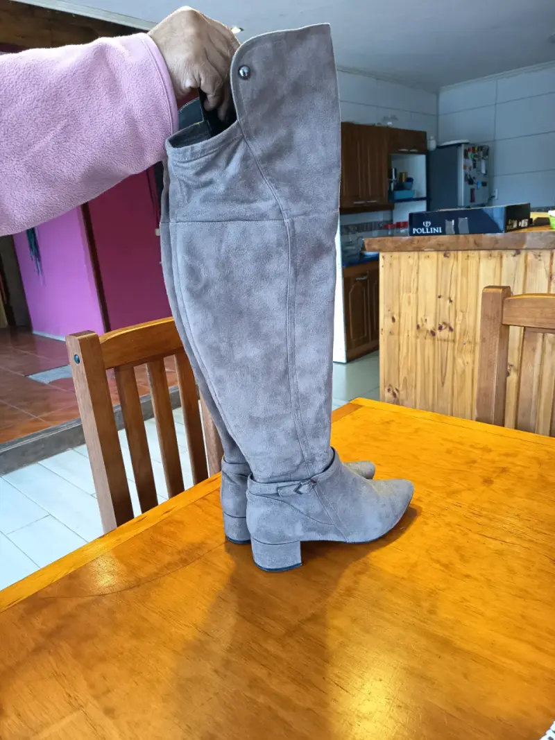 Botas altas beige mujer - 2