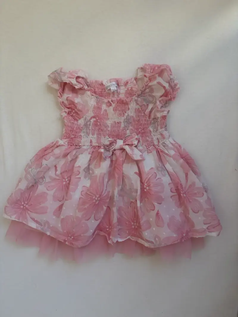 Vestido floral rosa infantil