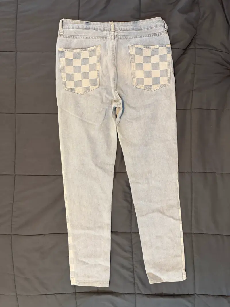 Jeans con patrón de cuadros - 2