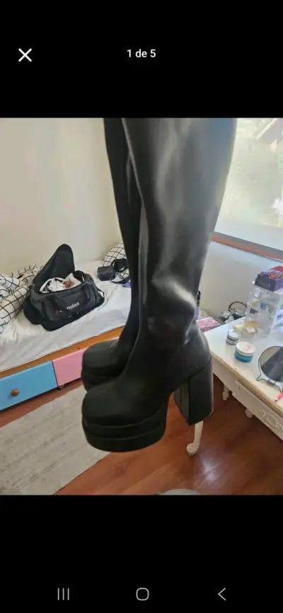 Botas largas negras con plataforma c/moran - miniatura 1
