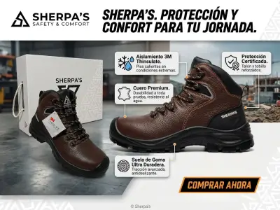Botas de seguridad Sherpa's marrón - miniatura 1
