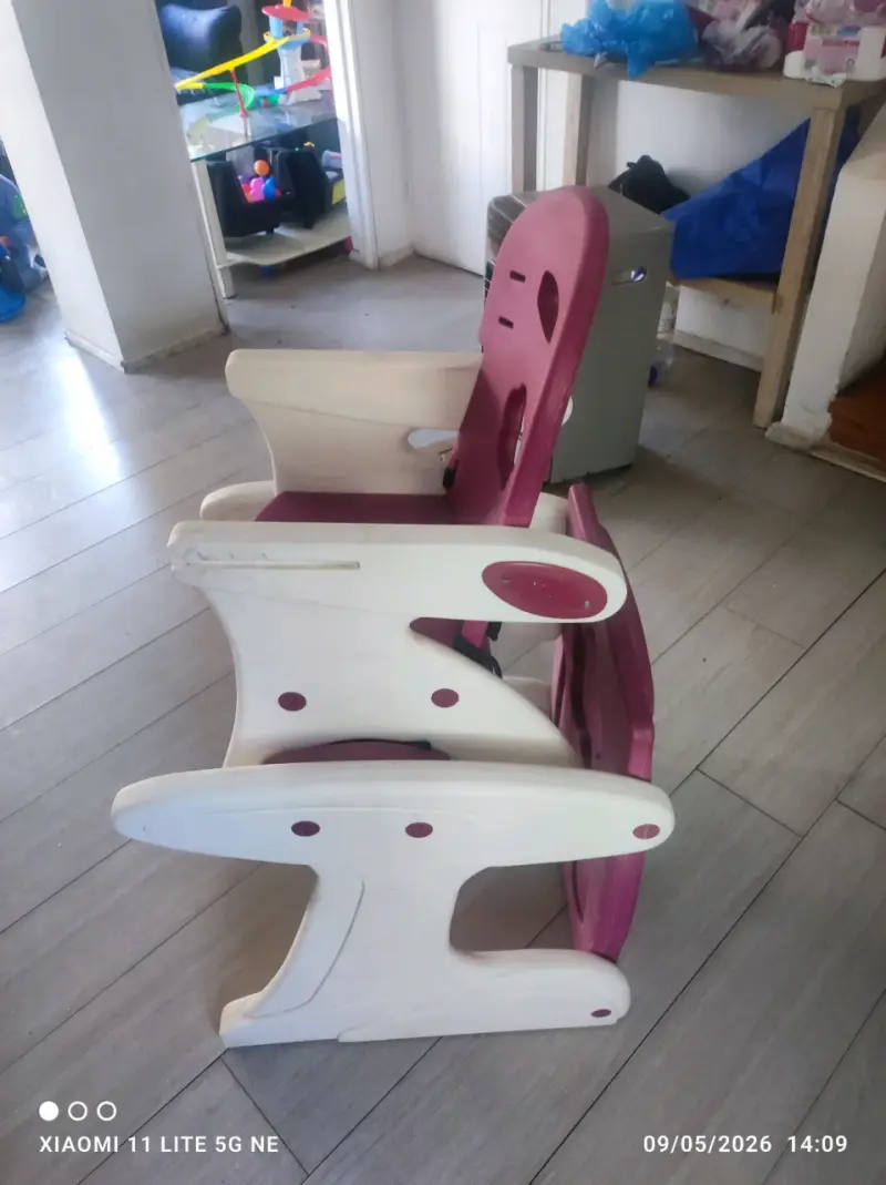 Silla alta para bebé rosa - 2