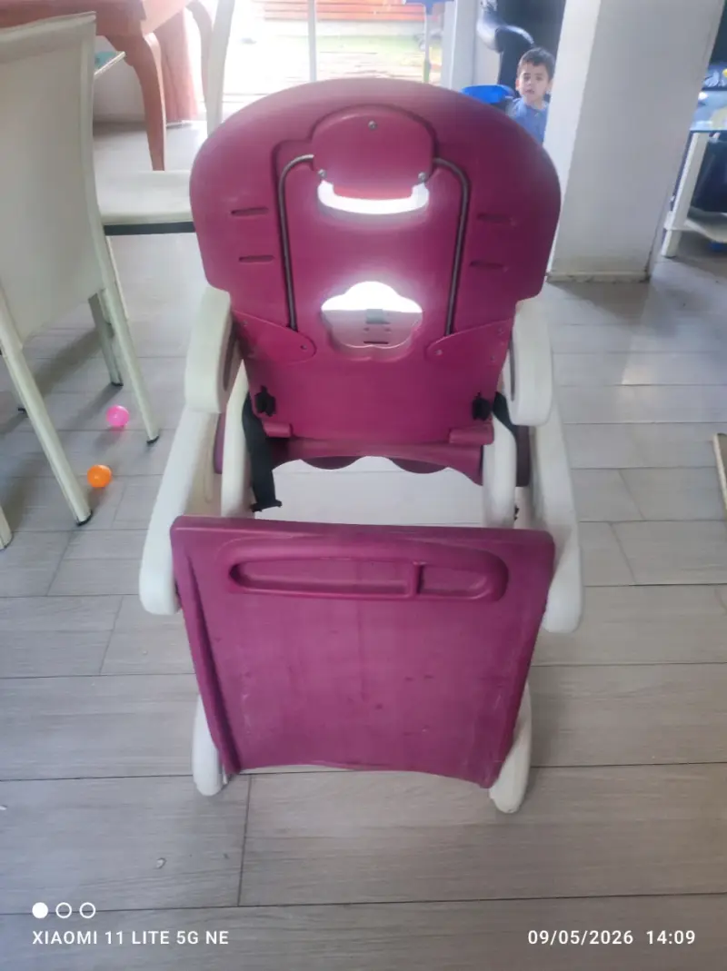 Silla alta para bebé rosa - 3