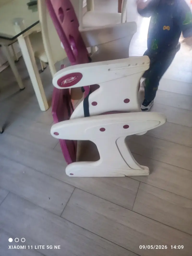 Silla alta para bebé rosa - 4