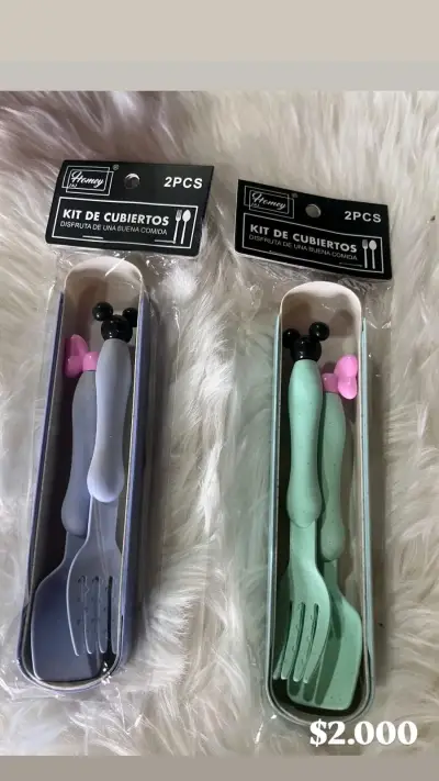 Kit de cubiertos verdes 3 piezas - miniatura 3