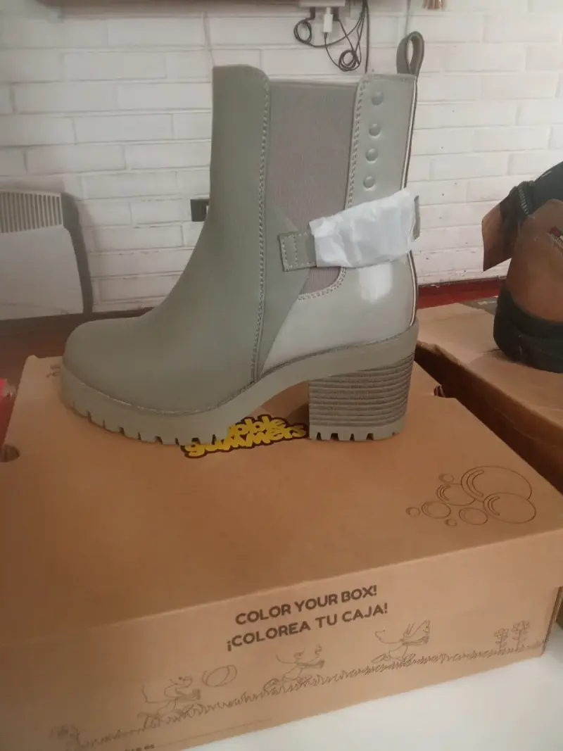 Botines de cuero gris - 1